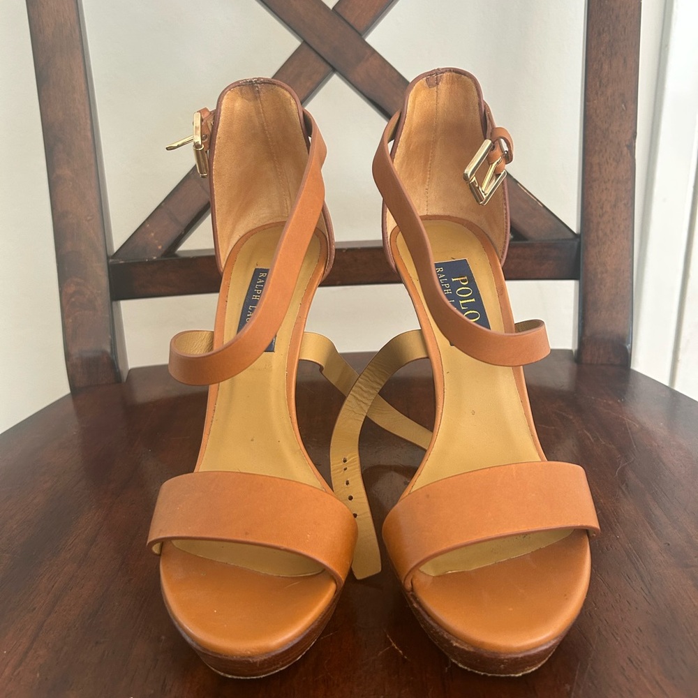 Polo by Ralph Lauren Tan Heels Strappy Design